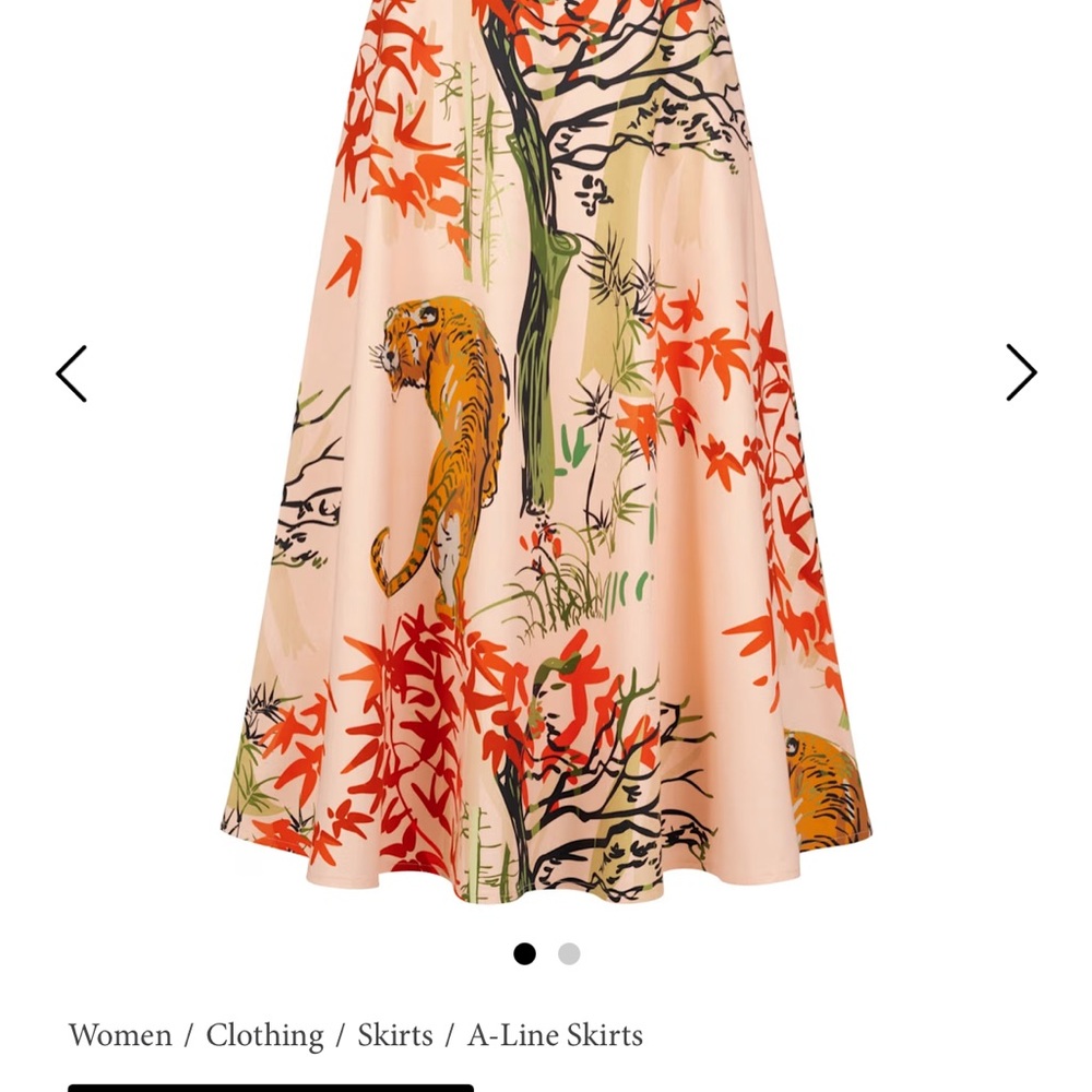 Marianna Deri Floral Tiger Print Skirt - Pink and Orange - Picture 10 of 11